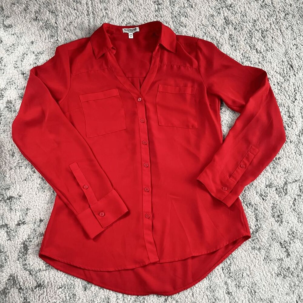 Express Red Portofino Slim Fit Shirt S